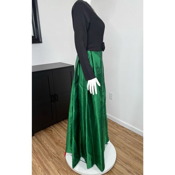 NWT SACHIN & BABI Desdemona Crystal-Detail Gown Emerald/Black Size 6 - Picture 8 of 14